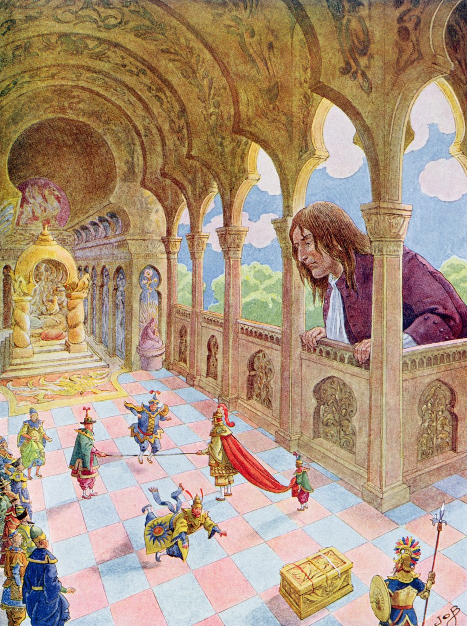 Gulliver ved Lilliput, illustration fra en fransk udgave af 