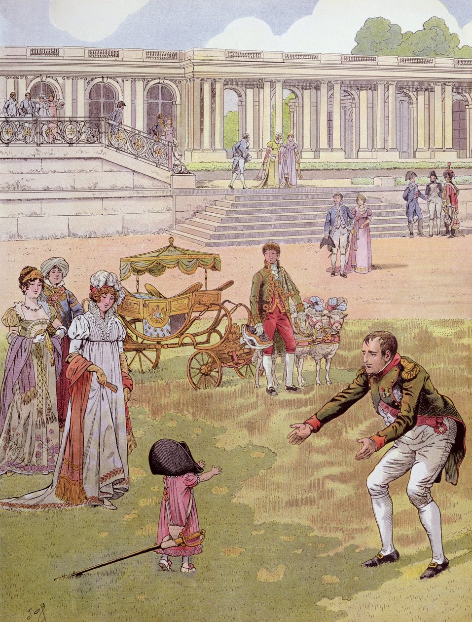 Napoleon (1769-1821) Leger med kongen af Rom (1811-32) illustration fra 