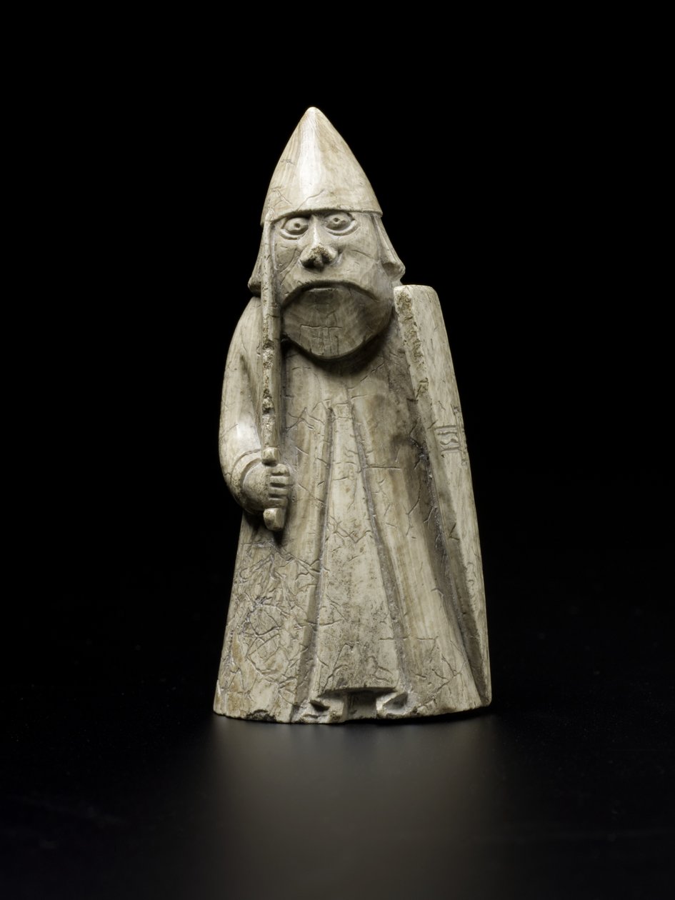 Lewis Chesspiece - Warder (hvalros elfenben) af school Scandinavian