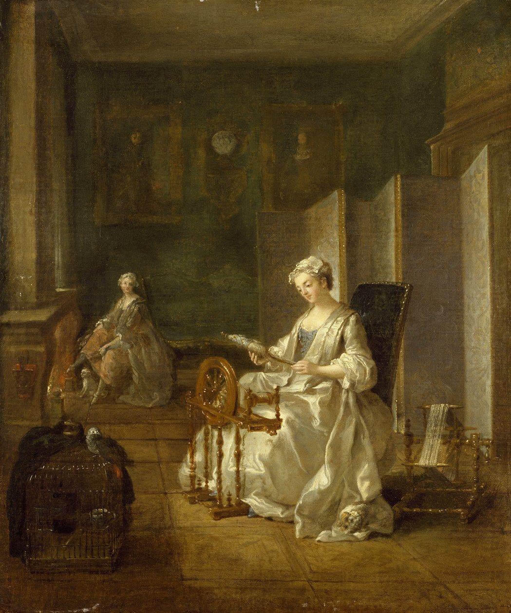 Interiør med to figurer, 1700-tallet af Étienne Jeaurat