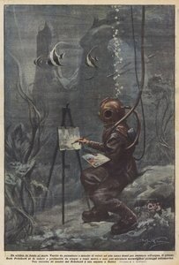 En kunstner på bunden af ​​havet