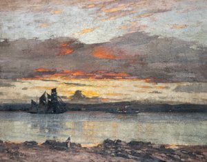 Solnedgang på Tay [Udsigt mod Dundee]