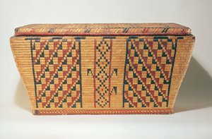 Eastern Woodlands geometrisk kurv (vævet fiber)