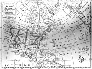 Kort over Nordamerika, 1747