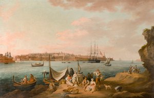 Harbour Scene, Malta (olie på kort)