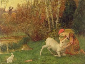 The White Hind, ca. 1870 (gouache)