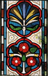 Roser og hvede, 1865 (farvet glas)
