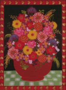 Skål med blomster