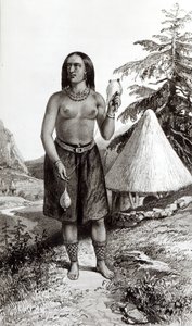 Galla-kvinde (litografi) (sort/hvid foto)