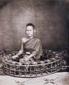 Thai musiker, ca. 1870 (albummetryk)