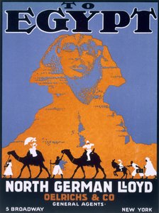 Egypten, plakatreklame Norddeutscher Lloyd