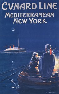 Plakat, der reklamerer for Cunard Line