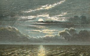 Hav om natten med fuldmåne
