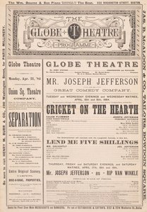 The Globe Theatre Programme, 21. april, 1884