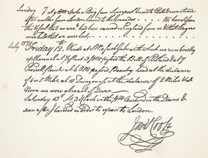 James Cooks håndskrift, juli 1771