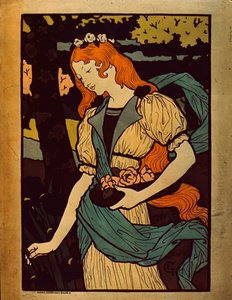 Kvinde plukker blomster, 1917