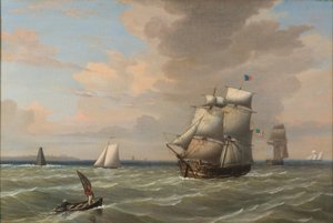 Skibe forlader Boston Harbor, 1847