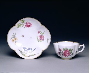 Kop og underkop, Vincennes, ca. 1745-52 (porcelæn)
