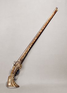 Flintlock riffel (træ og metal)