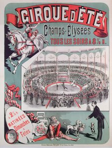 Plakat, der reklamerer for Cirque dEte, ca. 1880