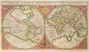 Dobbelt halvkugle verdenskort, 1587