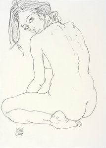 Feminin nøgen, genert