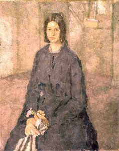 Pige der holder en rose, ca. 1915-25