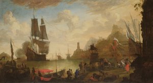 Udsigt over en italiensk havn