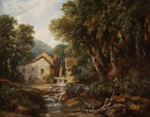 En mølle i Rowsley, Derbyshire, 1867