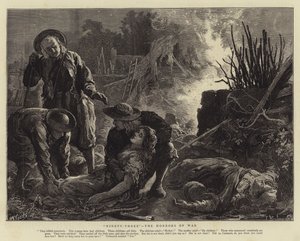 Treoghalvfems, krigens rædsler