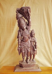 Sri Rama og Hanuman (træ)