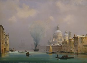 Venedig under sne, ca.1840