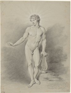 Stående mandlig nøgen med lyre, som Apollo