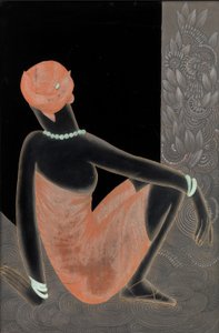 Afrikansk kvinde, 1928-30 (lakeret træ, oxideret kobber)