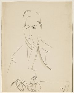 Portræt af Modigliani med pibe