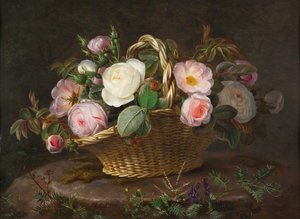 Kurv med blomster, ca. 1843.