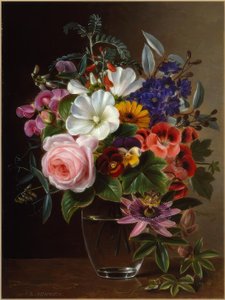 J.L. Jensen, buket blomster i vase