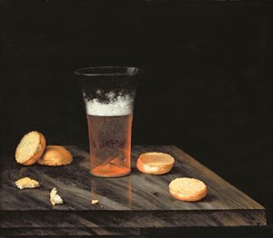 Stilleben med ølglas