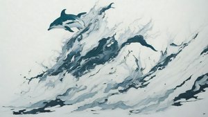 blækmaleri: Dolphin_01