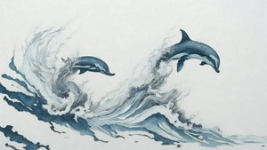 blækmaleri: Dolphin_02