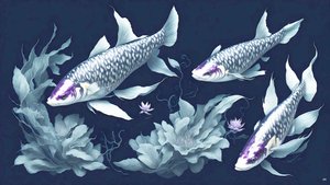 blækmaleri: Koi-Karpfish_amethyst_02