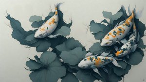 blækmaleri: Koi karpefisk_04