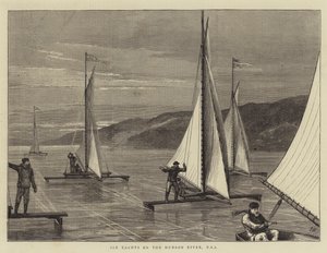 Ice Yachts på Hudson River, USA