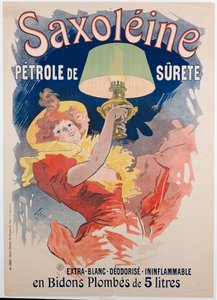 Plakatreklame "Saxoleine", sikkerhedslampeolie, 1901