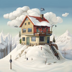 Et hus med en skihat 1