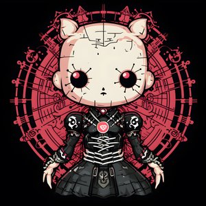Hello Kitty als Pinhead Shirt Design 3