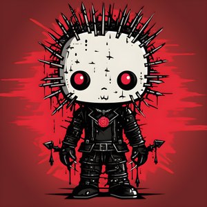 Hello Kitty als Pinhead skjortedesign 4