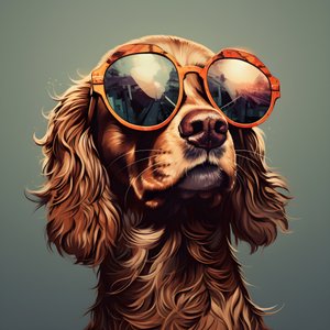 Hund, tegnefilm, solbriller 4