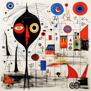 Surrealistiske illustrationer af Joan Miró. 2