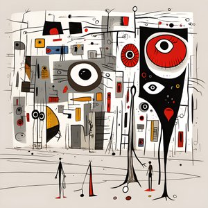 Surrealistisia kuvituksia Joan Miró. 4